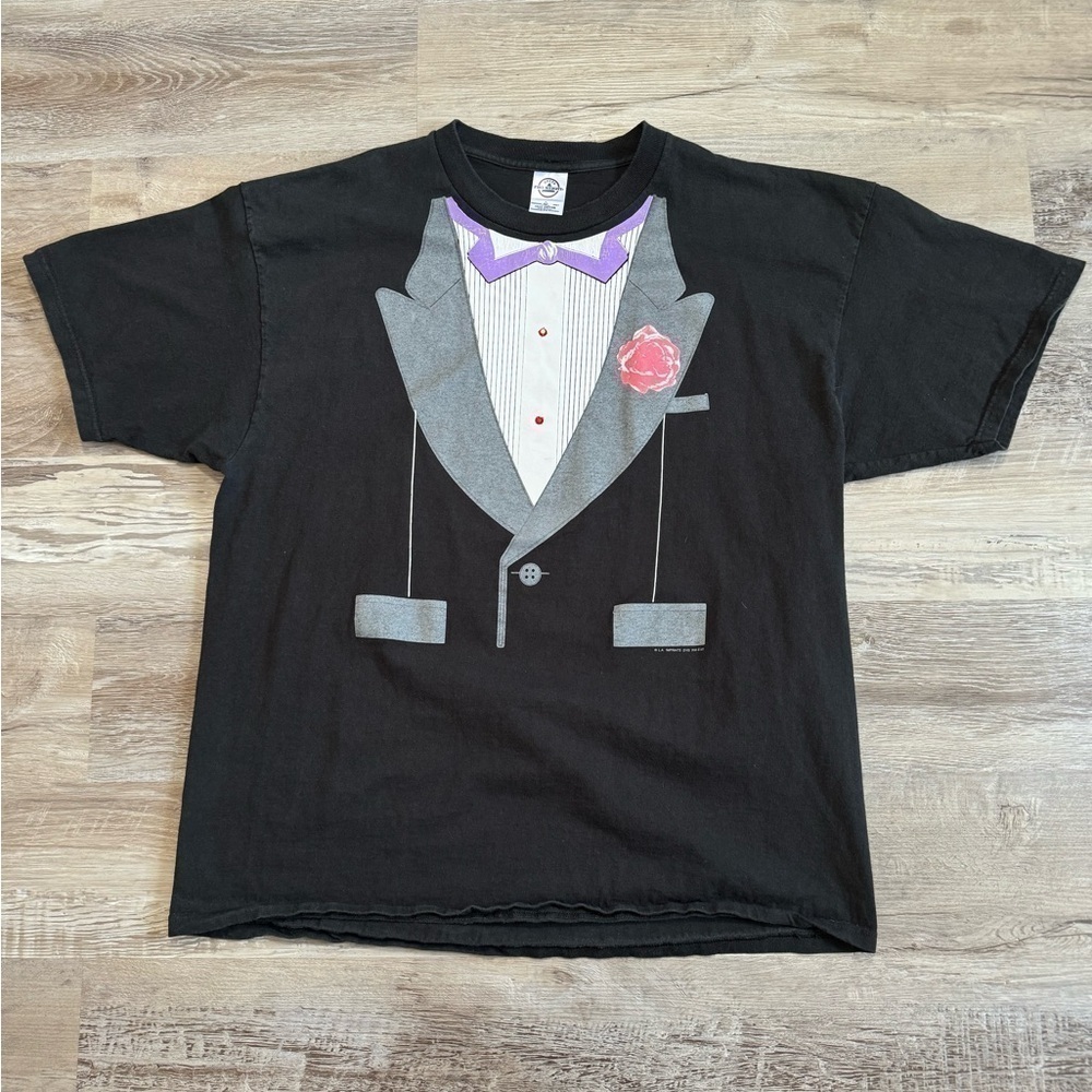 Vintage delta pro tuxedo t shirt black purple fits men’s XL nice condition - Picture 2 of 6